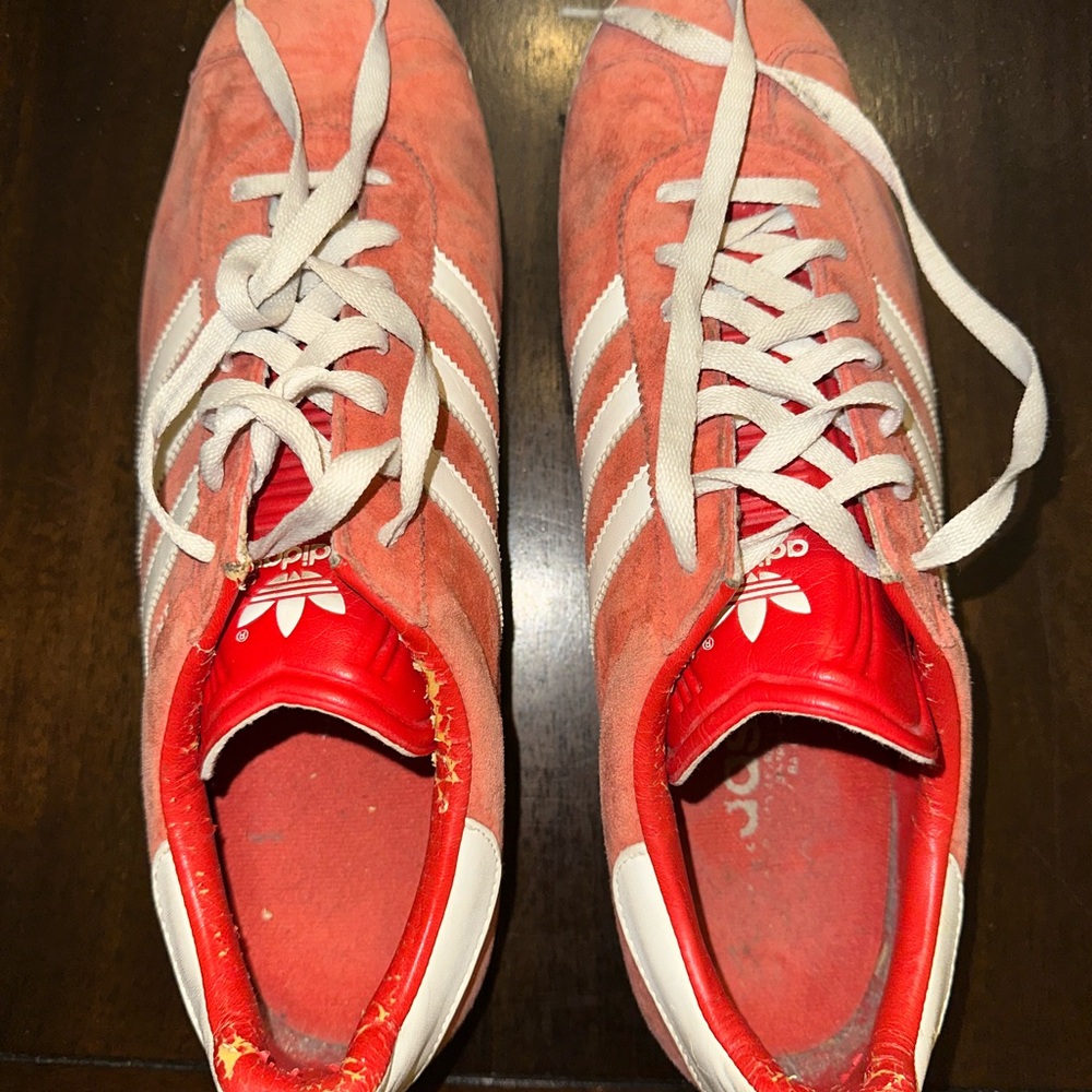 2003 Adidas Gazelles - Coral and White Classic Sneakers